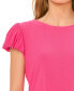 ფოტო #3 პროდუქტის Women's Date Night Cap Bubble Sleeve Tee with Bow Tie Back