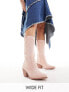 Фото #1 товара Glamorous Wide Fit western knee boots in pink micro