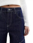 Фото #4 товара Stradivarius STR baggy denim utility jean in dark blue