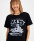 ფოტო #3 პროდუქტის Juniors' Mickey Motorcycle Club Cotton Crewneck Tee