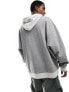 ASOS DESIGN oversized hoodie in grey marl with contrast hood