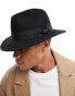 Фото #3 товара ASOS DESIGN wool fedora hat with size adjuster in black