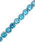 ფოტო #1 პროდუქტის Blue Topaz Sterling Silver Bracelet (20 ct. t.w.)