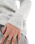 ONLY v neck slouchy jumper in light grey melange