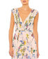 ფოტო #2 პროდუქტის Women's Pleated Floral Cap Sleeve A Line Gown