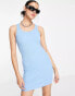 Фото #4 товара COLLUSION ribbed vest mini dress in blue