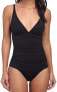 Фото #2 товара Tommy Bahama Pearl 170312 One-Piece Swimsuit Black Womens Swimwear Size 10