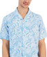 Men's Kell Regular-Fit Leaf-Print Button-Down Camp Shirt, Created for Macy's