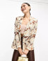 Twisted Tailor camo suit jacket in beige