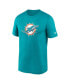 Men's Aqua Miami Dolphins Legend Logo Performance T-shirt