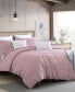 Lush Moselle Cotton Ruched Waffle Weave 3 Piece Duvet Cover Set, Full/Queen