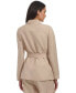 ფოტო #2 პროდუქტის Women's Linen-Blend Tie Front Blazer