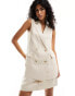 Forever New sleeveless linen co-ord blazer in beige