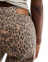 Object extreme wide leg jeans in leopard print