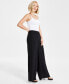 Petite Wide-Leg Side-Zip Career Pants, Created for Macy's