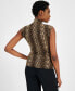 ფოტო #2 პროდუქტის MICHAEL Women's Snake-Print Funnel-Neck Top