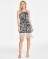 ფოტო #1 პროდუქტის Women's Border-Print Fringe Sheath Dress