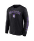 Фото #2 товара Men's Black Northwestern Wildcats Distressed Arch Over Logo Long Sleeve T-shirt