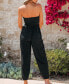 ფოტო #3 პროდუქტის Women's Ruched Drawstring Tube Jumpsuit