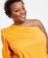 Plus Size Linen-Blend One-Shoulder Top, Created for Macy's