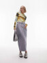 Фото #1 товара Topshop petite denim midi skirt in grey