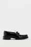 Contrast leather loafers