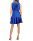 Women's Sleeveless V-Neck Shirred Sheath Dress