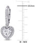 ფოტო #3 პროდუქტის Lab-Grown Moissanite Heart Halo Leverback Drop Earrings (2 ct. t.w.) in 10k White Gold