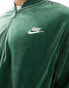 Nike Club velour jacket in green