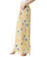 Winnie Floral-Print Pull-On Wide-Leg Pants
