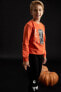 Erkek Çocuk Halloween Temalı Hologram İskelet Baskılı Sweatshirt