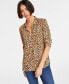 Фото #2 товара Women's Button-Front Crepe Shirt, Created for Macy's