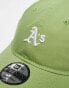 New Era Oakland Athletics mini logo cap in cream and green