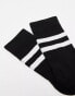 ASOS DESIGN 5 pack sport socks in black with white stripe