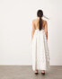 ASOS EDITION extreme cami trapeze maxi dress with circles in white