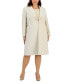 Plus Size Tweed Notch-Collar Topper & Sheath Dress