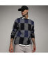 ფოტო #2 პროდუქტის Men's Blue Block Check Pullover Sweater