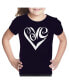 Big Girl's Word Art T-shirt - Script Love Heart