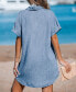 Фото #3 товара Women's Denim Daydream Mini Shirt Cover Up Dress