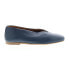 Miz Mooz Etta Womens Blue Leather Slip On Ballet Flats Shoes