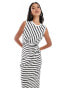 Фото #2 товара ASOS DESIGN sleeveless midaxi dress with twist detail in mono stripe