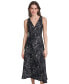 ფოტო #1 პროდუქტის Women's Printed Double V-Neck Dress