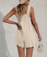 ფოტო #3 პროდუქტის Women's Patch Pocket Pinafore Romper