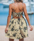 Women's Khaki Sweetheart Twist & Keyhole Mini Beach Dress