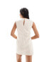 Фото #4 товара ASOS DESIGN linen high neck shift dress with pocket detail in cream stripe