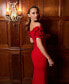 ფოტო #7 პროდუქტის Women's Scuba-Crepe Ruffled Off-The-Shoulder Dress