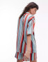 Topshop co ord stripe linen shirt in multi