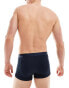 Emporio Armani Bodywear 2 pack ribbed cotton trunks in navy and white