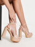 Фото #1 товара Glamorous espadrille platform heel sandals in beige