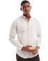 Фото #1 товара Jack & Jones linen shirt with grandad neck in beige